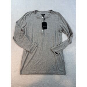 Two Blind Brothers Henley Shirt Womens Medium Gray Long Sleeve Gorpcore Camping